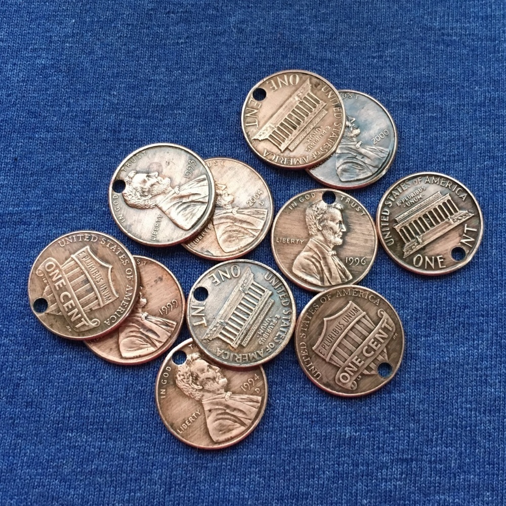 2010-2022 Handmade Lucky Penny LOVE Necklace Unisex Stainless Steel Chain Copper - Picture 5 of 5